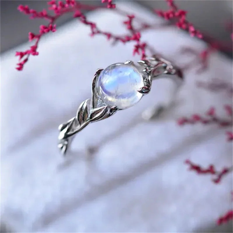 Natural Moonstone Boho Ring