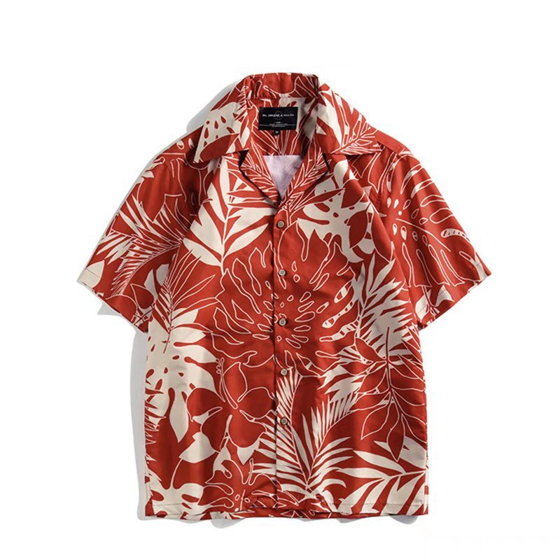 Short Sleeved Boho Pattern Shirt for Men