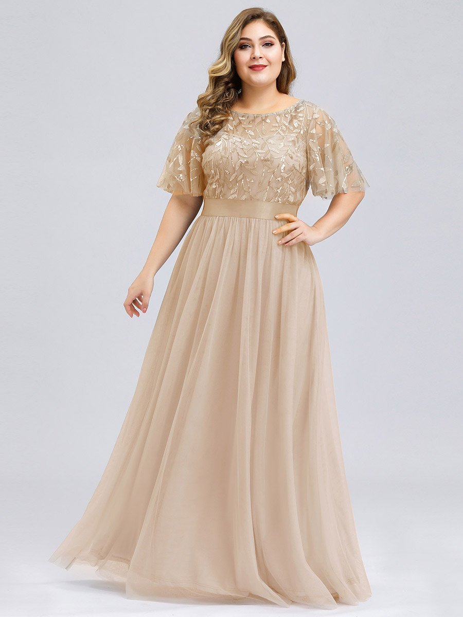 Short Sleeved Maxi Boho Mother of the Bride Dress
