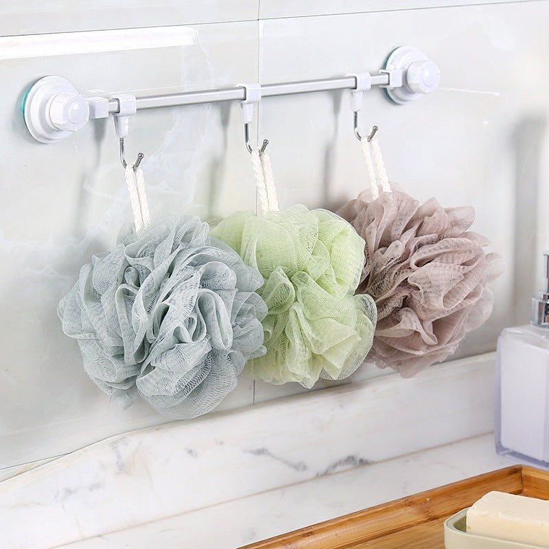 Simple Pastel Color Mesh Pouf Bath Sponge