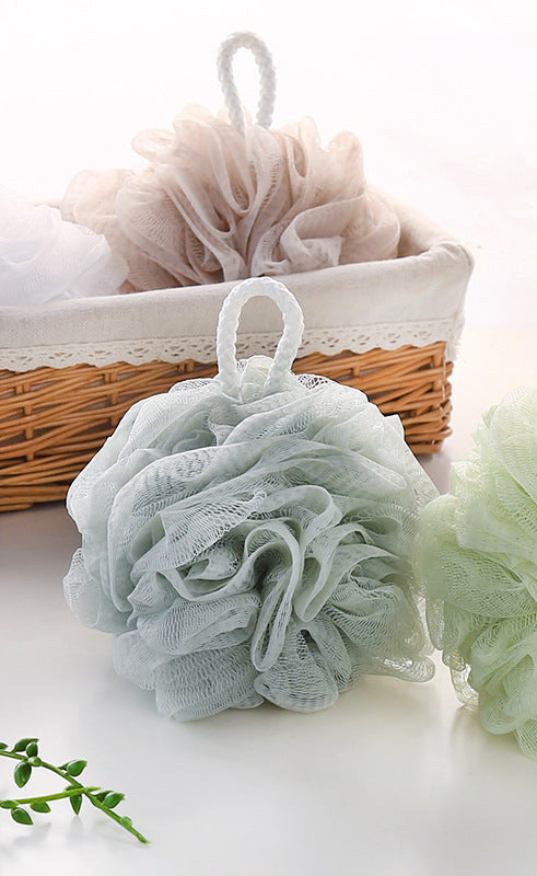 Simple Pastel Color Mesh Pouf Bath Sponges