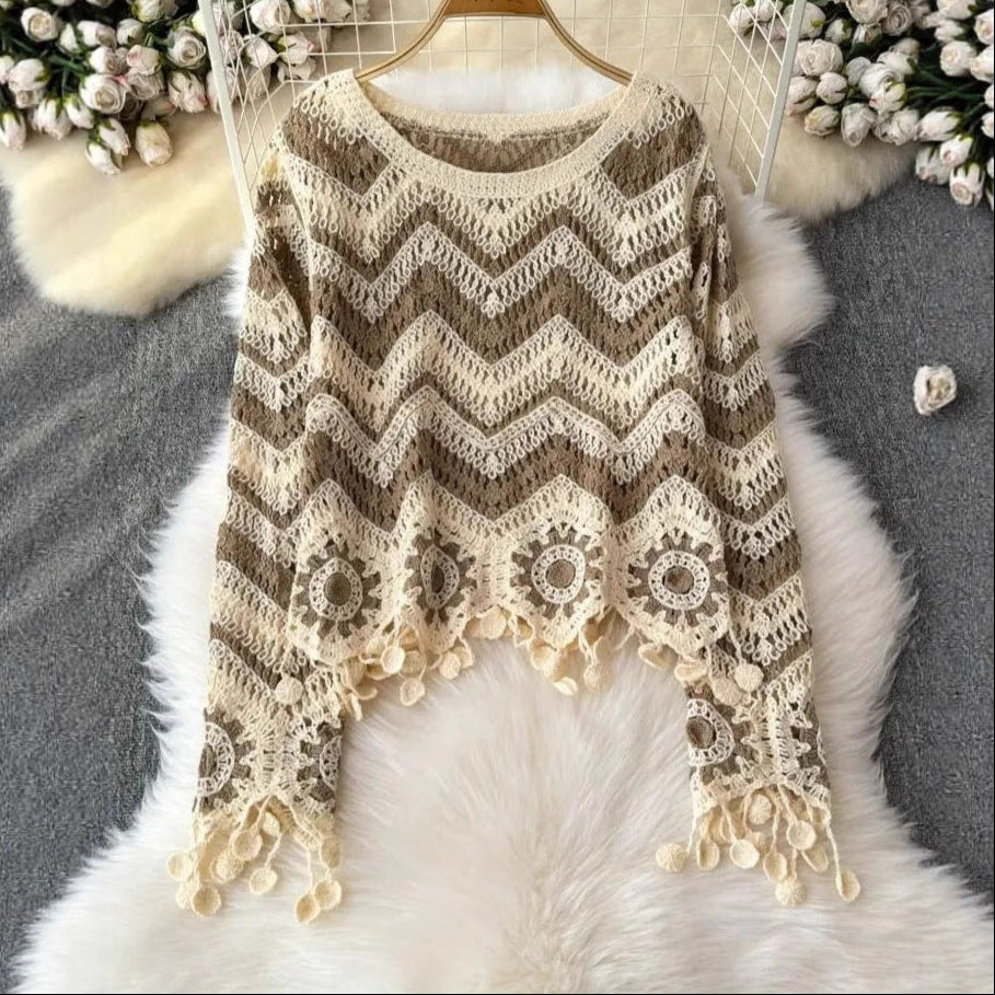 Long Sleeve Boho Style Sweater