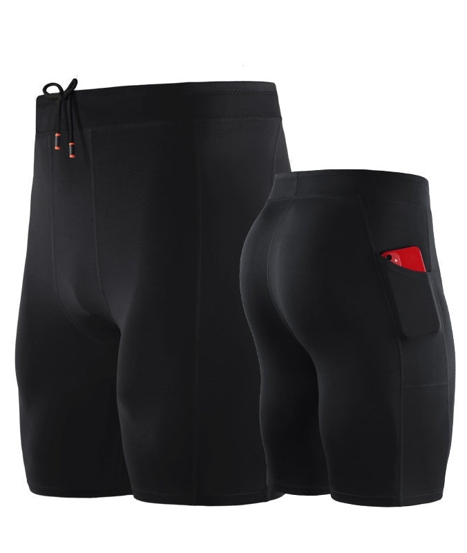 Slim Fit Men's Short Leggings for Yoga with Pockets