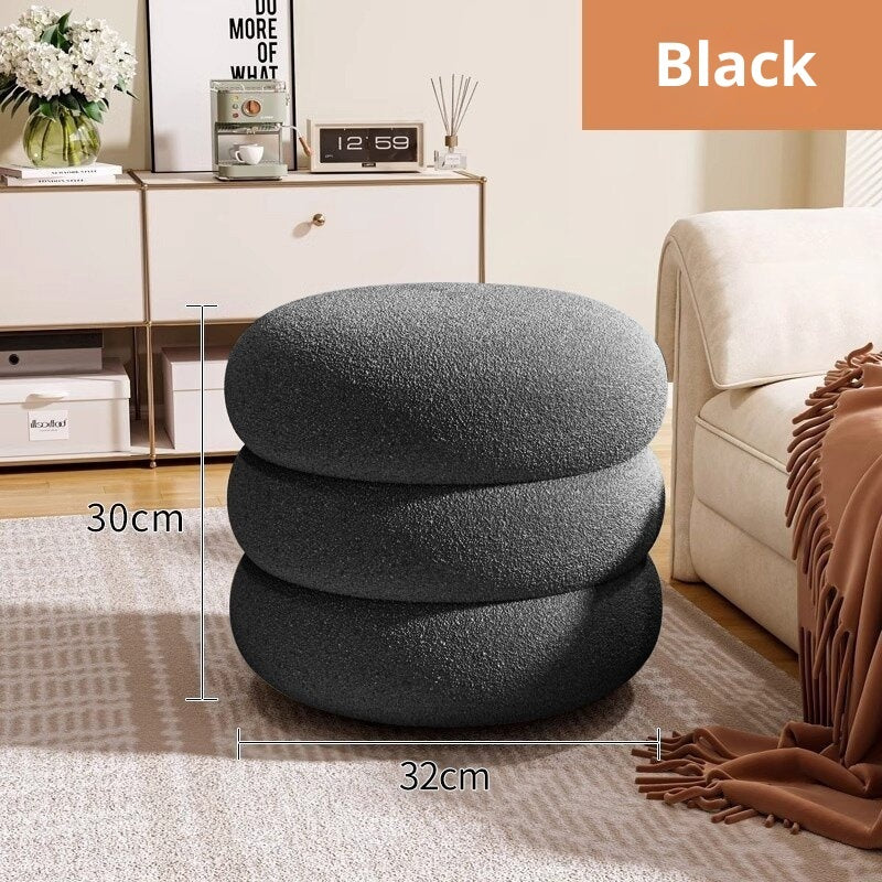 black Small Cozy Modern Boho Stool