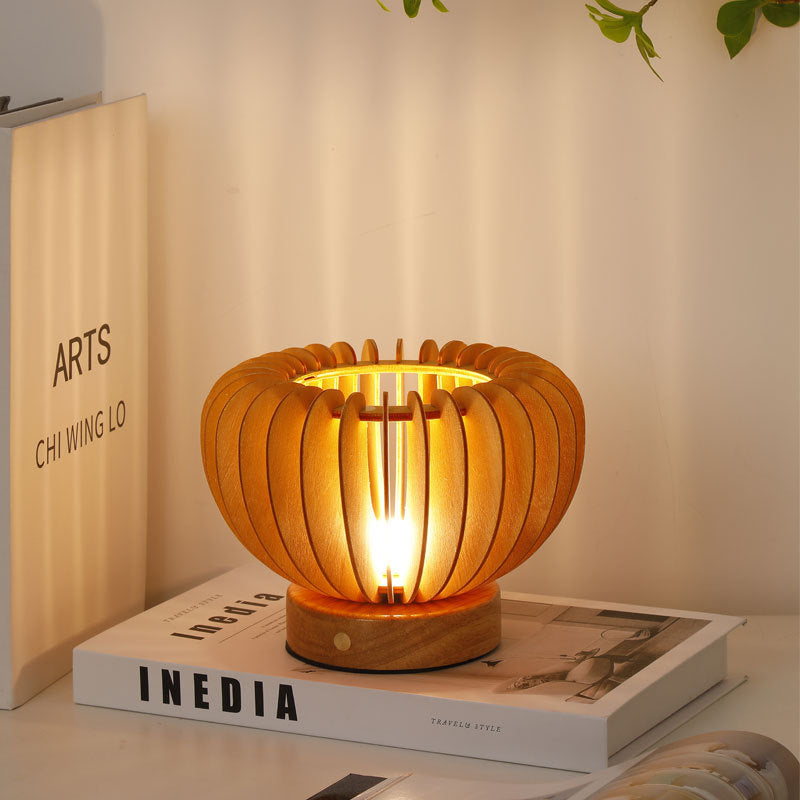 Small Wooden Bohemian Night Lamp