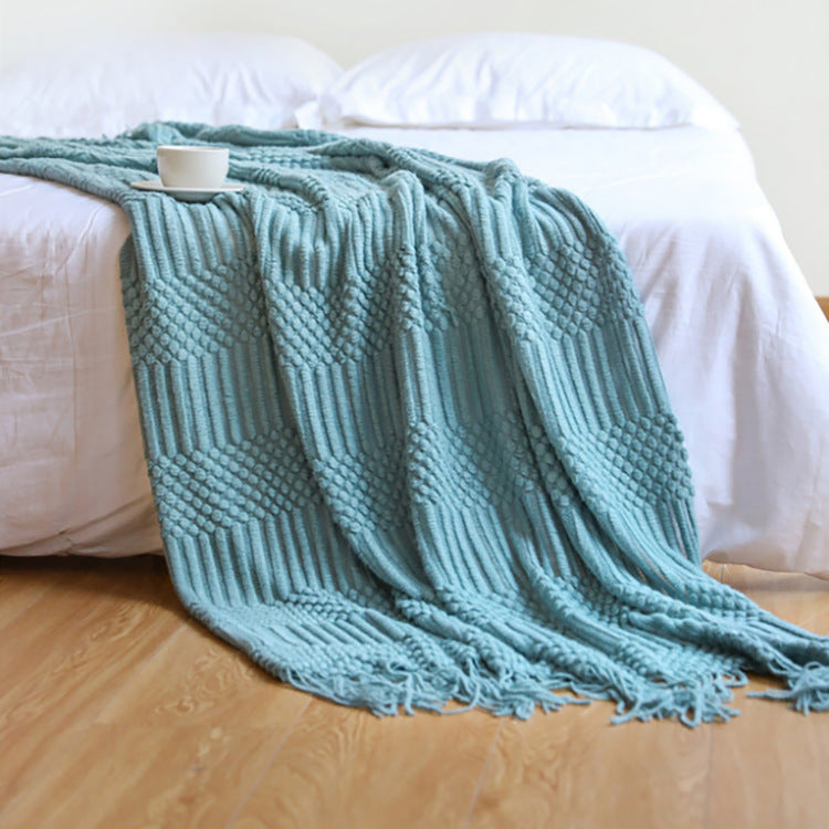 Soft Boho Monochromatic Textured Throw Blankets