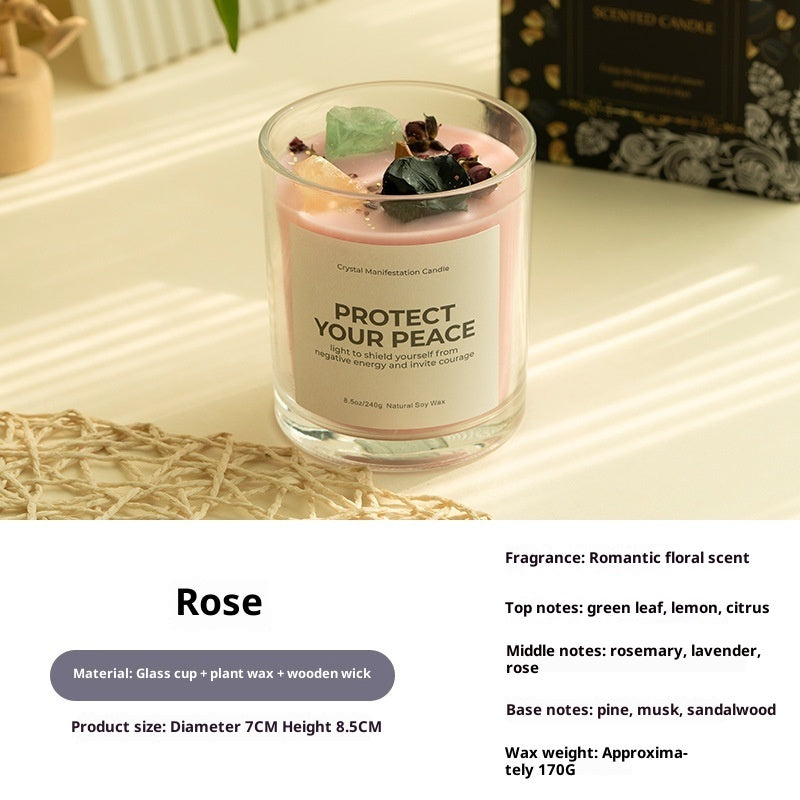 Soy Manifestation Candle with Crystal