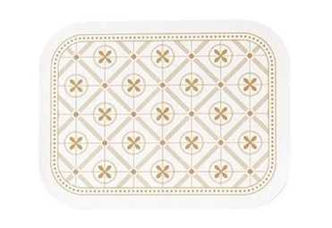 Decorative placemat with geometric pattern on a white background