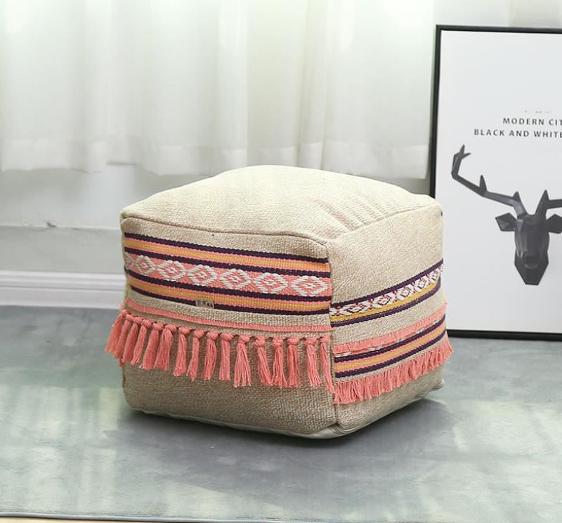 Square Cube Bohemian Pouf Cover boho