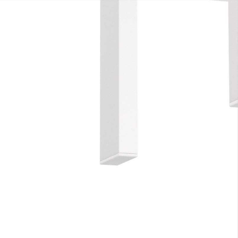 Square Two Tier Glass Transparent White Table