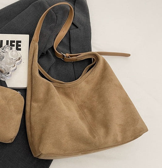 Suede Hobo Tote Bag for Women