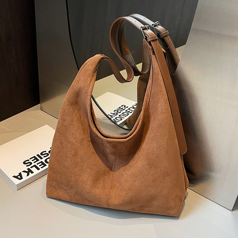Suede Hobo Tote Bag for Women