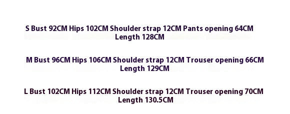 Text displaying garment measurements and fabric details on a white background