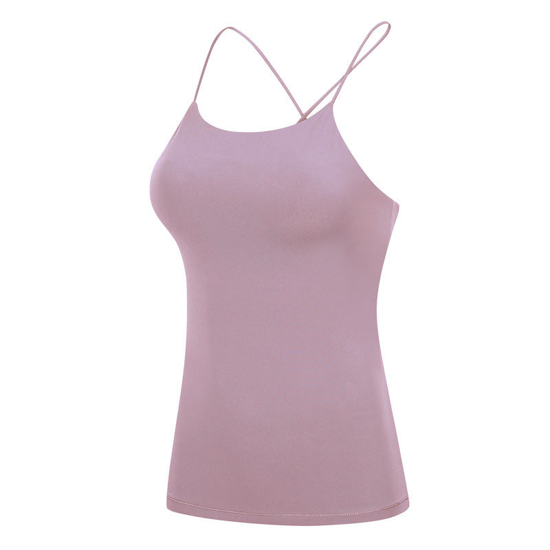 pink Thin Spaghetti Strap Top for Yoga
