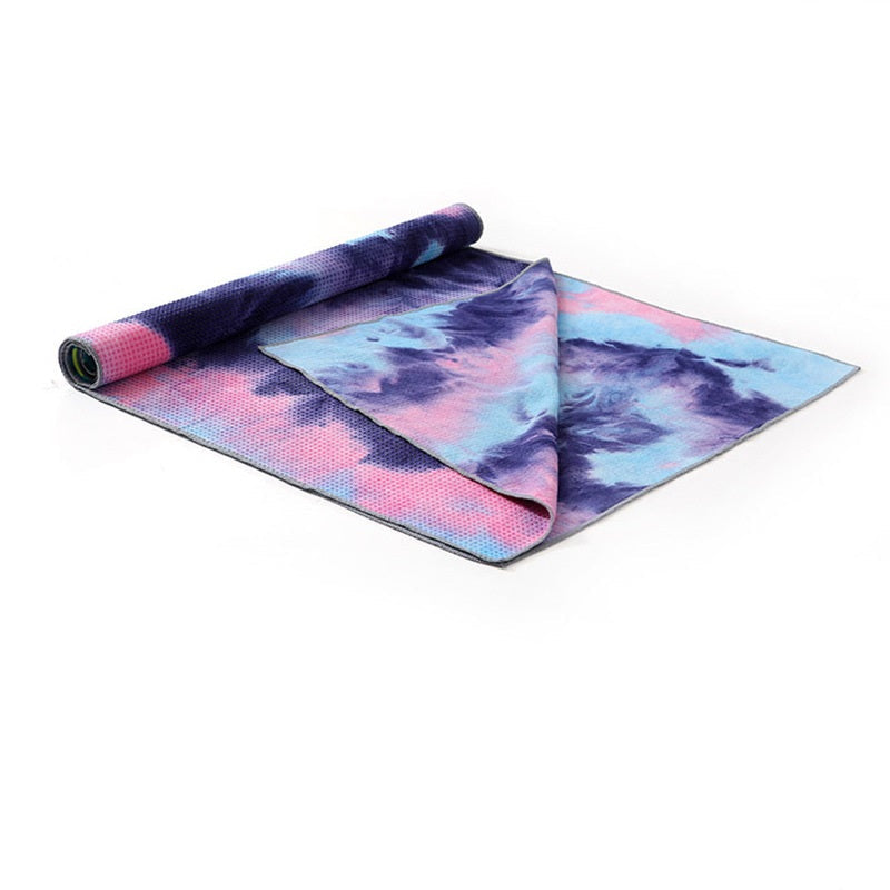 Tie-Dye Pattern Grip Yoga Towels