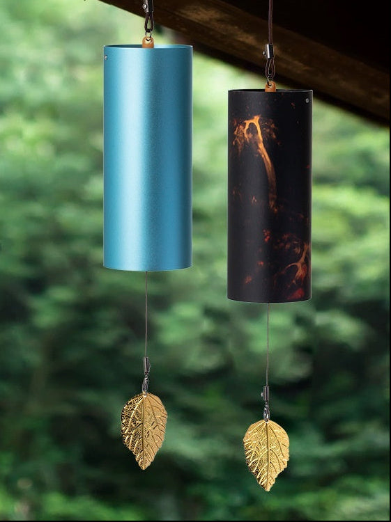 Tubular Wind Chimes with Leaf Design