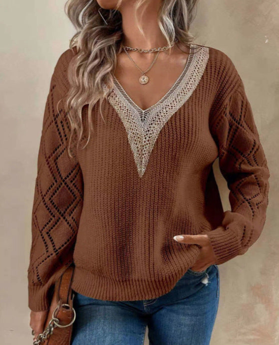 V-Neck Boho Chic Sweater for Women