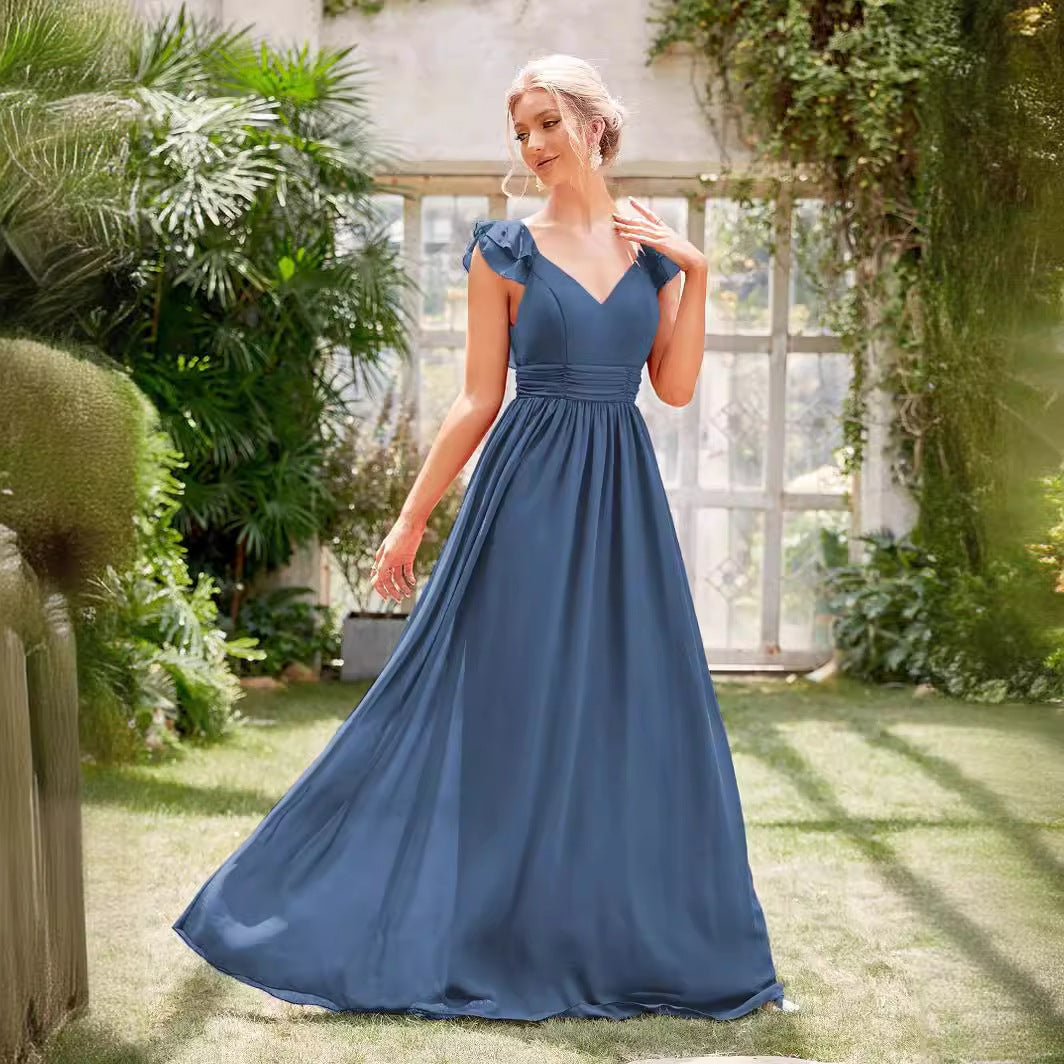 V-Neck Mother of the Bride Maxi Dress