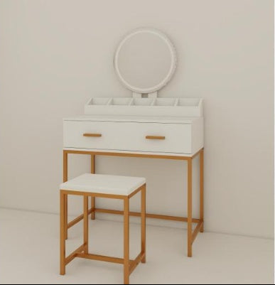 Boho Chic Vanity Set With Mirror And Stool
