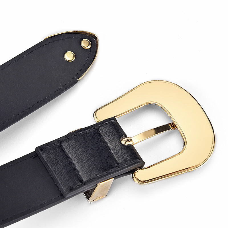 Vegan Leather Pin Buckle Belt for Women