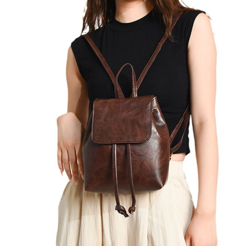 Vegan Leather Small Boho Backpack Women's