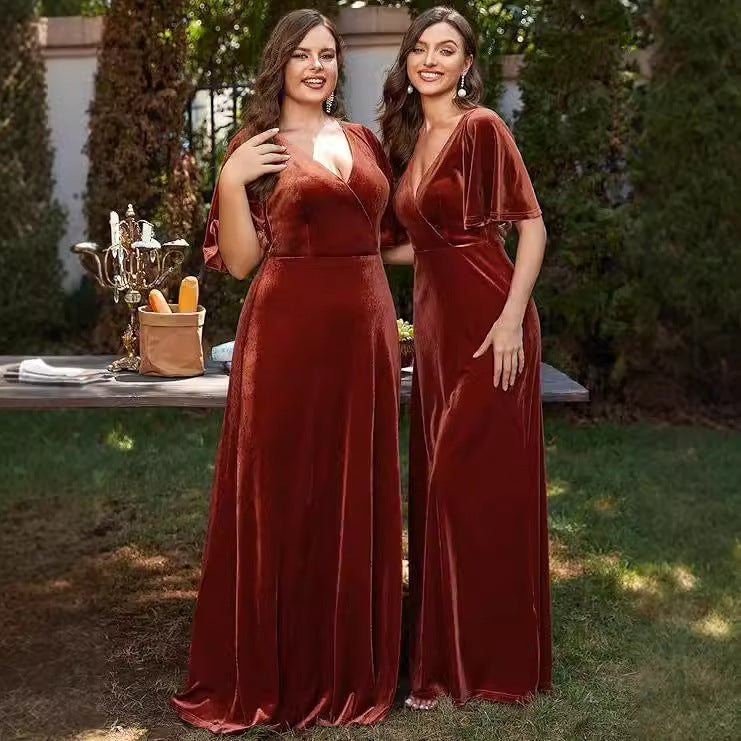 Velour Bridesmaid Dress for Boho Weddings