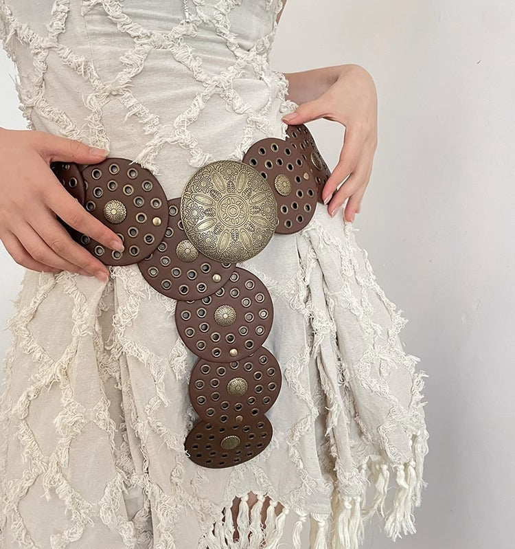 Vintage Boho Disc Belt for Women