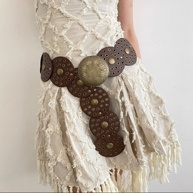 Vintage Boho Disc Belt for Women
