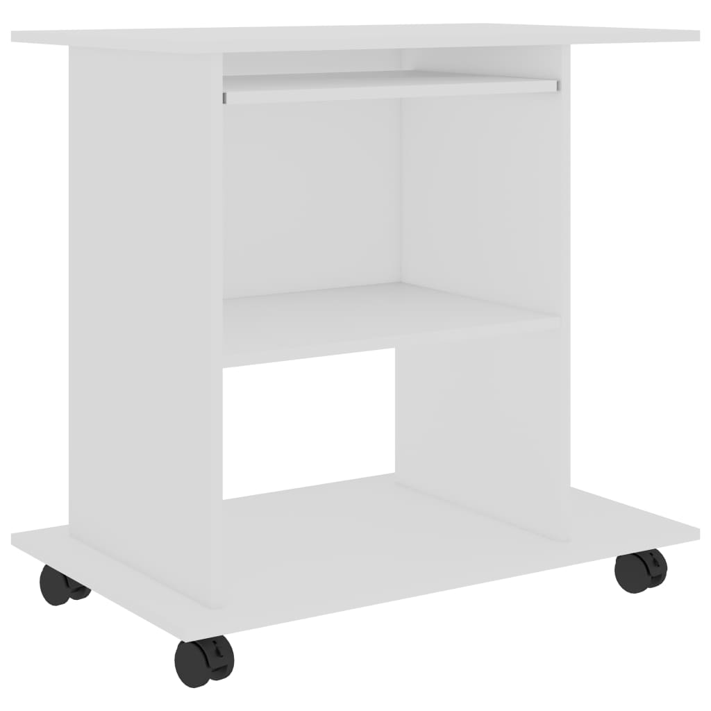 Wheeled Desk for Computer Setup