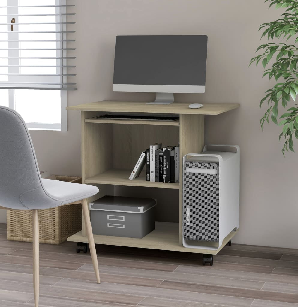 Wheeled Desk for Computer monitor Setup