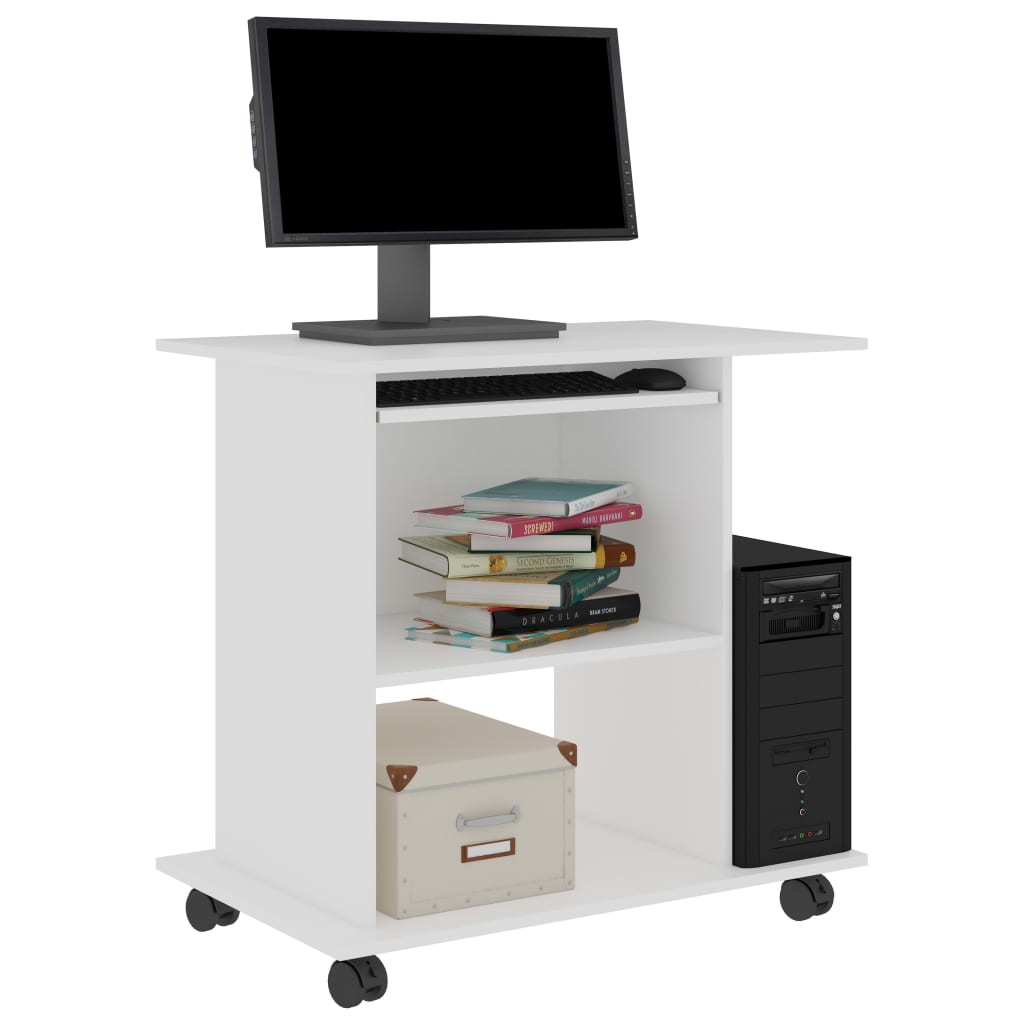 Wheeled Desk for Computer Setup