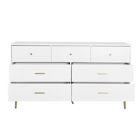 White Dresser with Golden Pulls