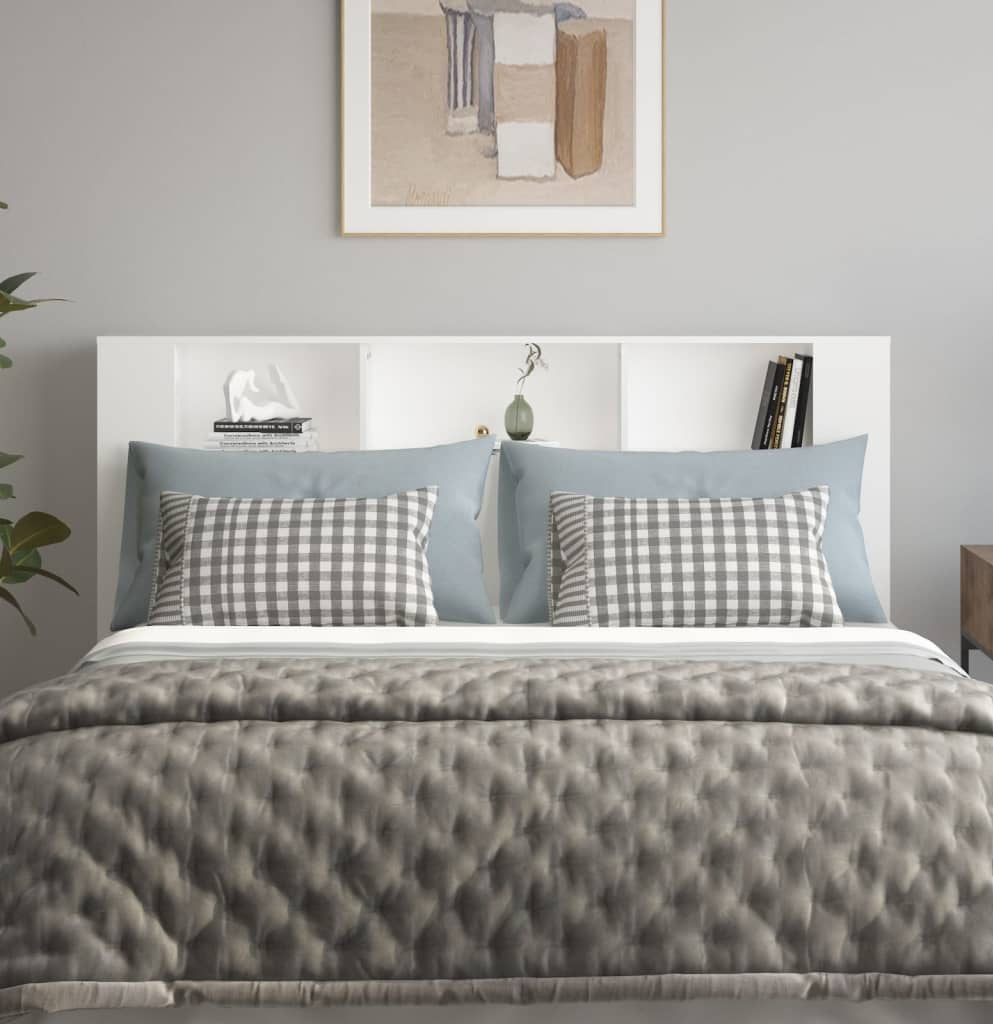 White Headboard Shelves