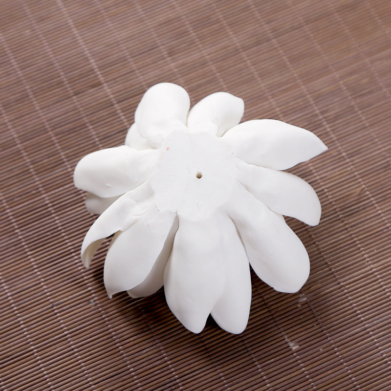 White Lotus Flower Incense Burner