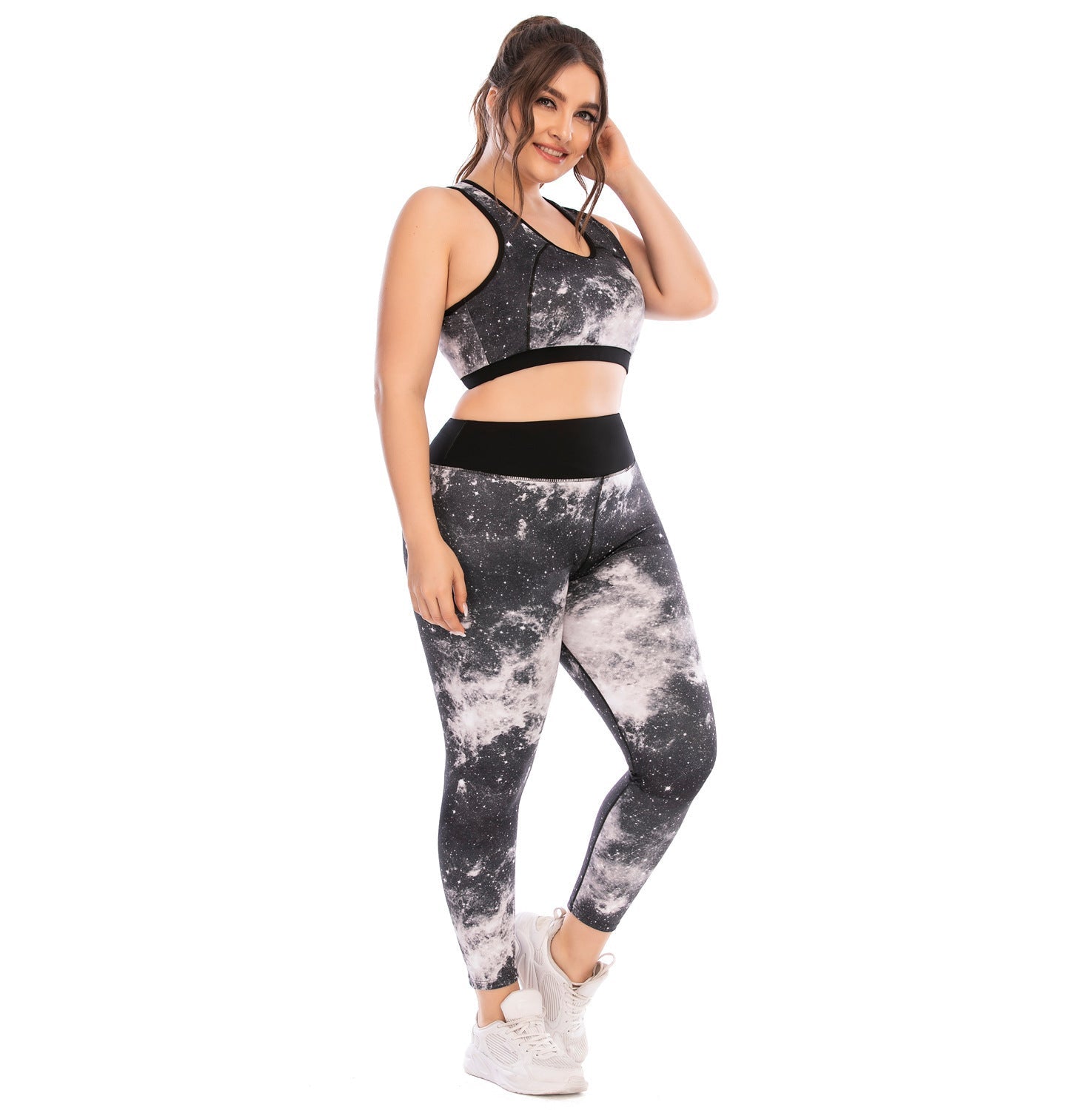 Women's Plus Size Yoga Clothing with Space Print