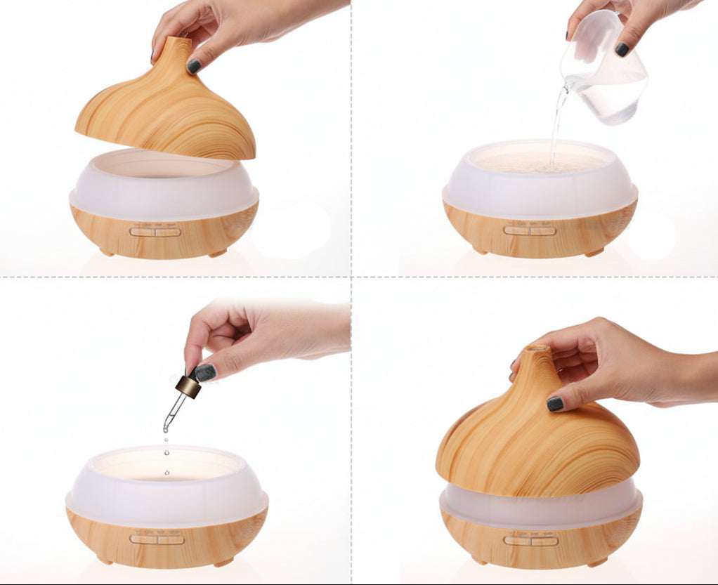 Wooden Bohemian Aromatherapy Diffuser with Essential Oils Set