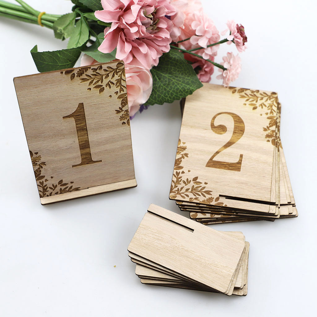 Wooden Wedding Table Numbers 1 to 10