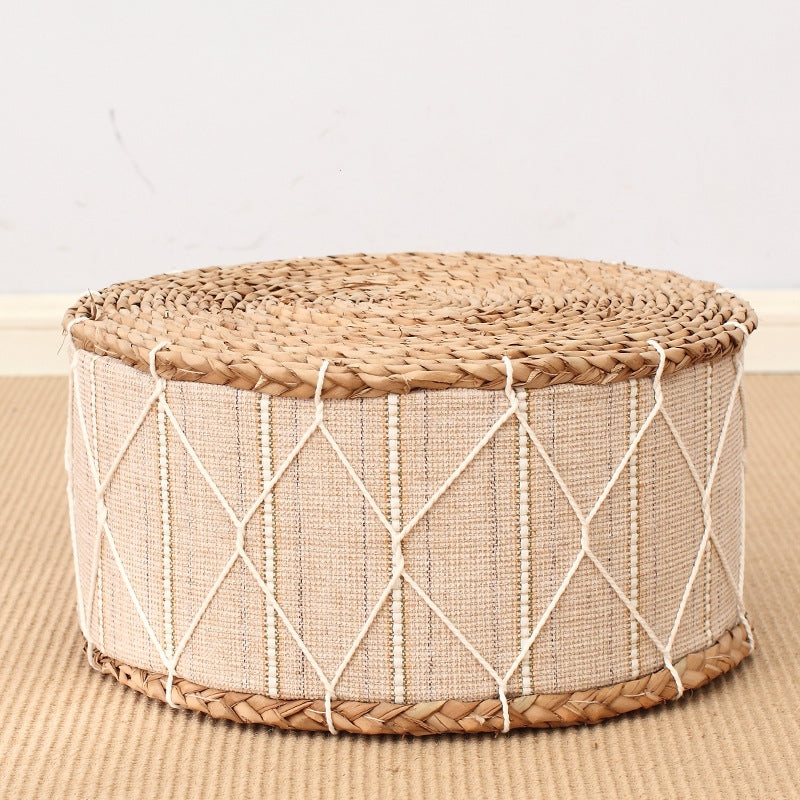 Woven Bohemian Patterned Pouf