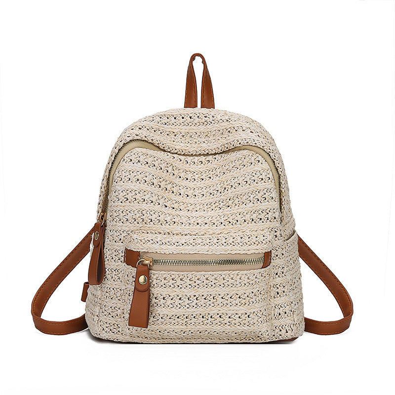 Woven Boho Rattan Backpack for Women