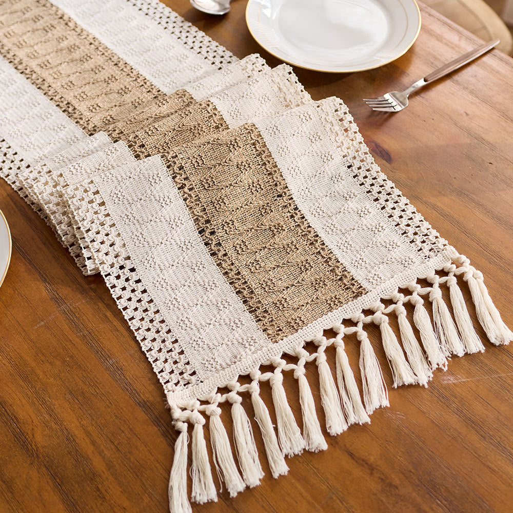 brown Woven Boho Table Runners