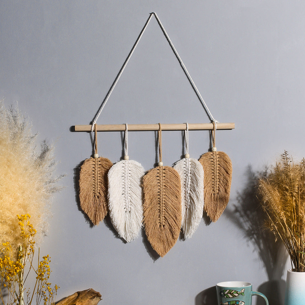 Woven Feather Wall Decorations