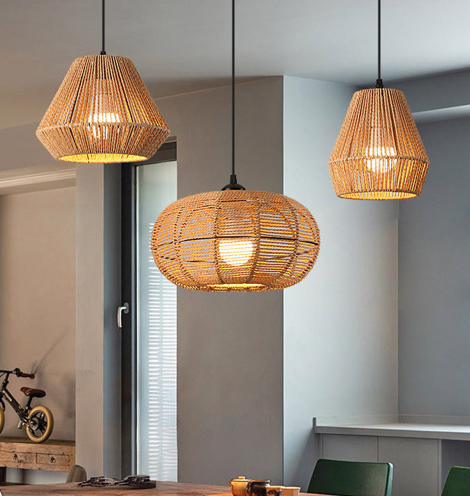 Woven Rattan Boho Chandeliers