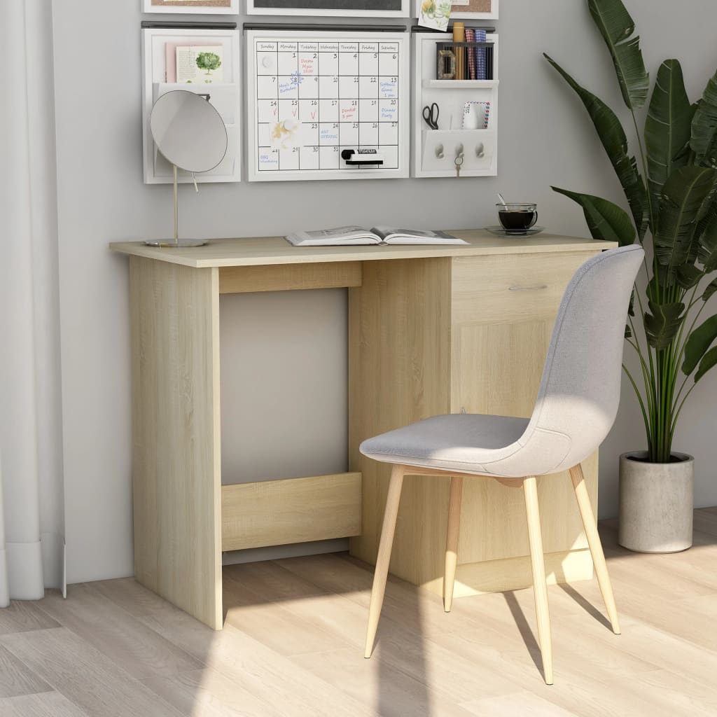 Writing Desk with Cabinet Boho Style
