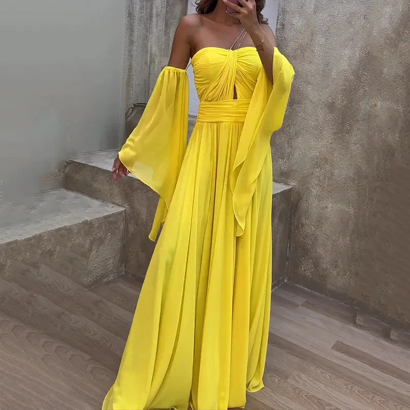 Yellow Maxi Boho Wedding Guest Dress