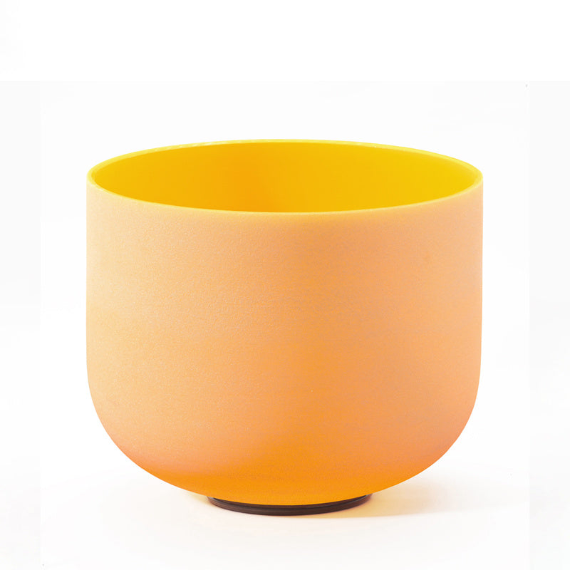 Yellow ceramic bowl on a white background