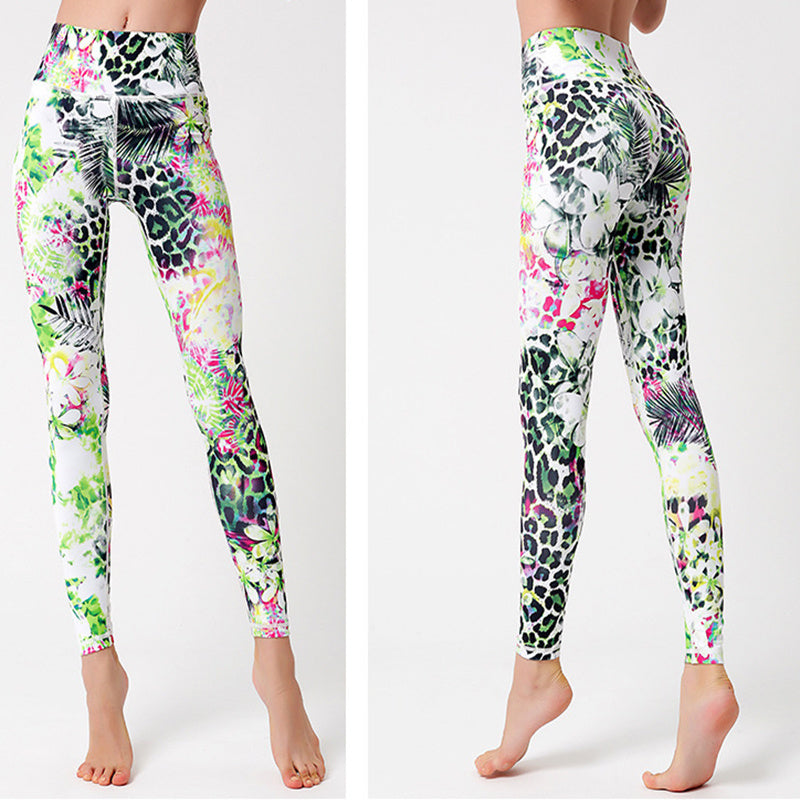 Boho Yoga Leggings with Colorful Pattern