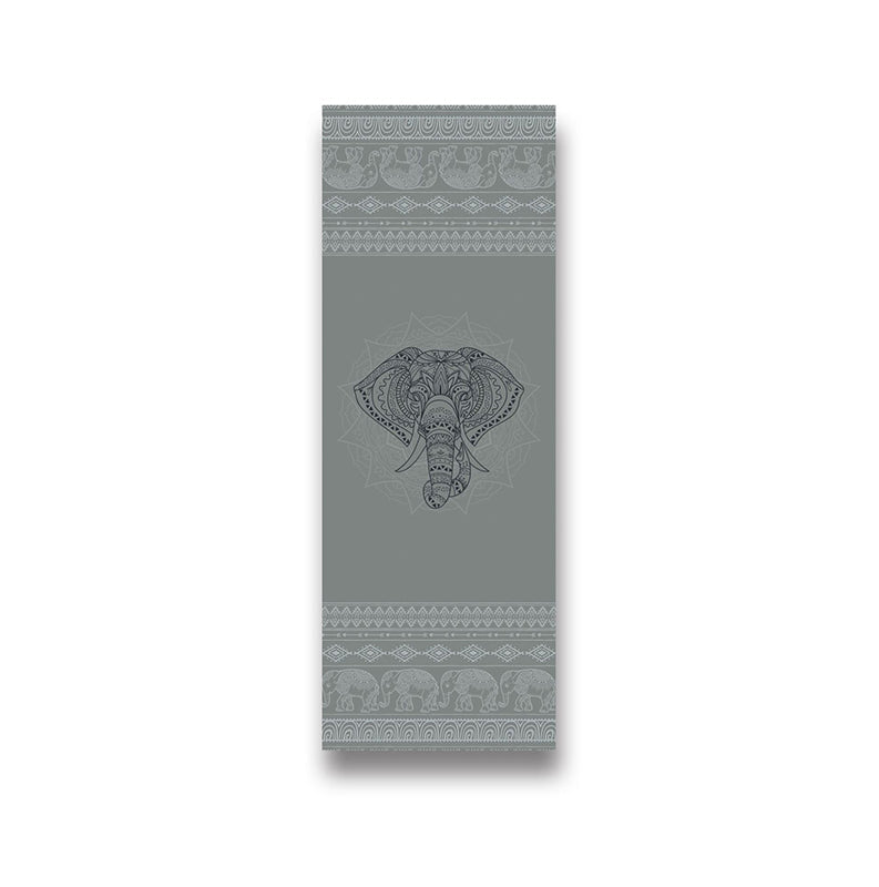 Yoga mat with elephant design on a white background