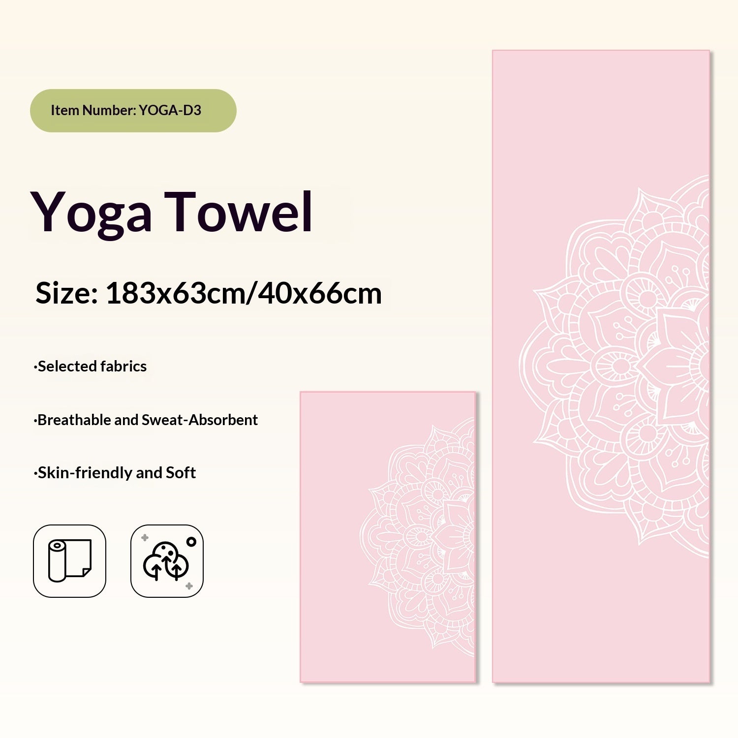 Non-Slip Yoga Towels with Print