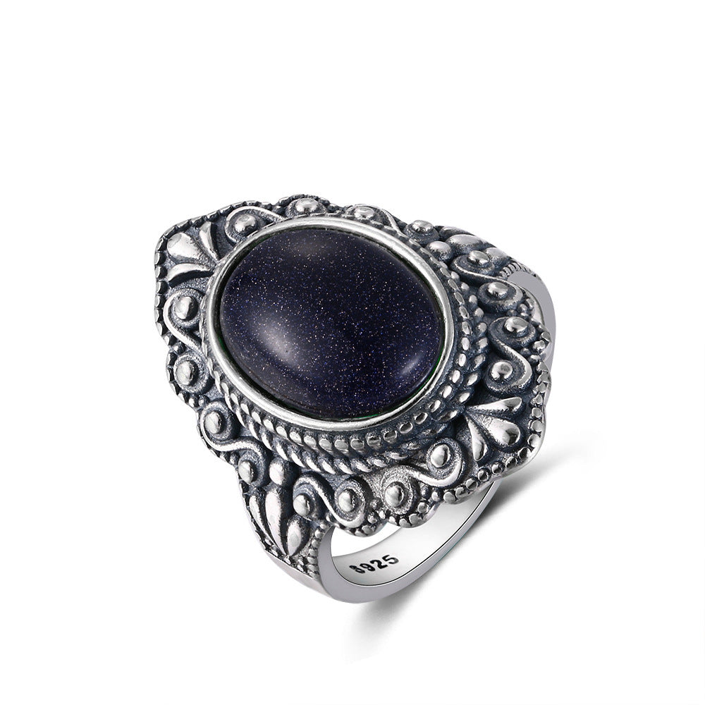Vintage Silver Stone Ring