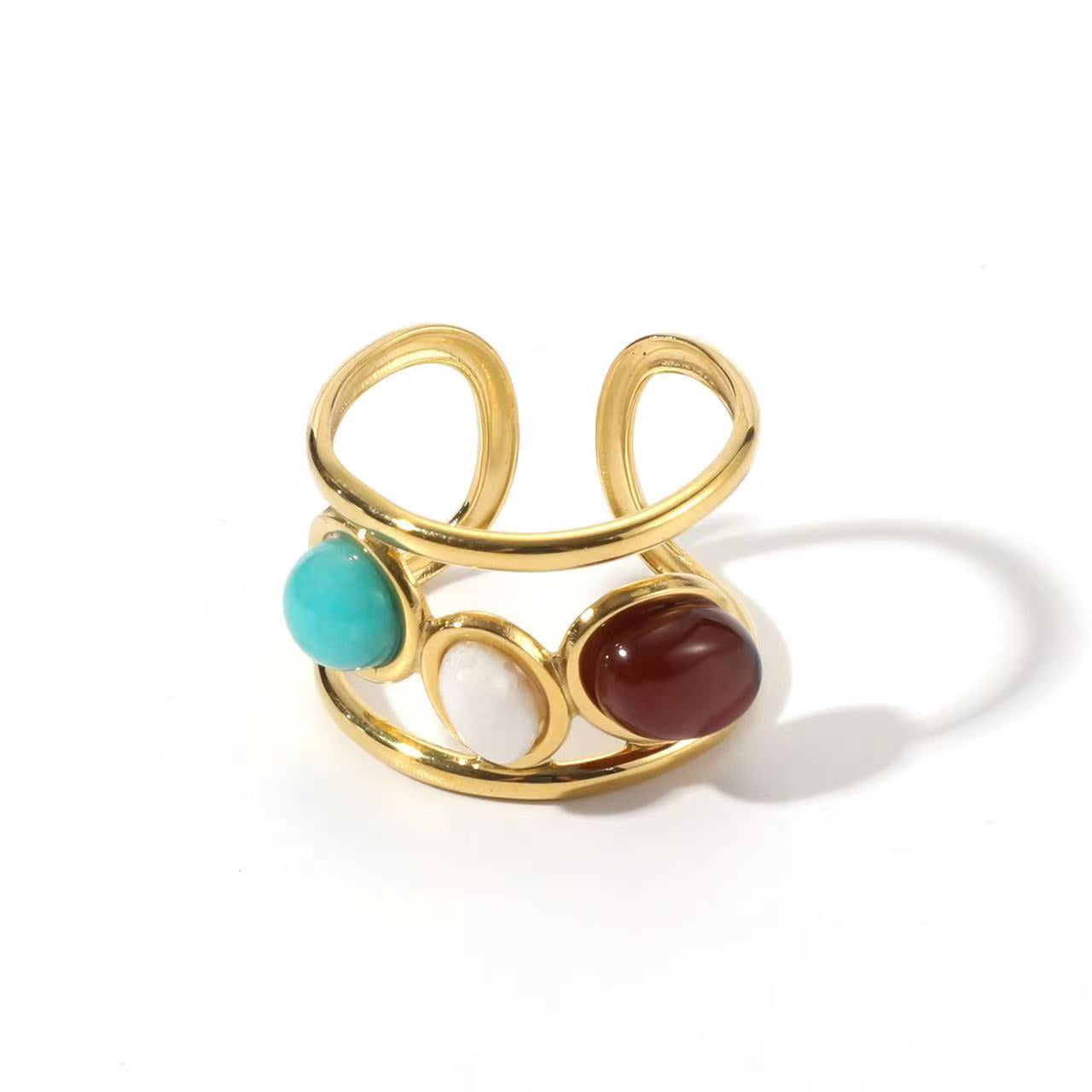 Bohemian Gold Red Stone Ring